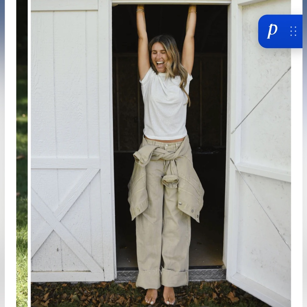 Parke camel low rise baggy jeans